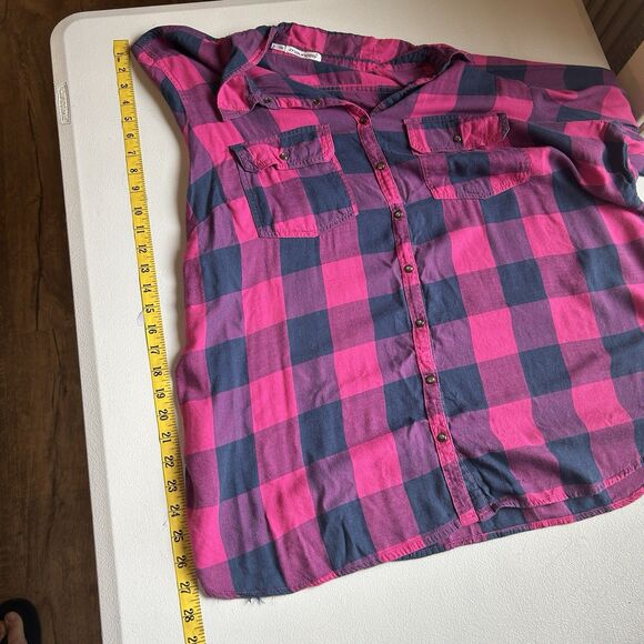 Maurices Womens Shirt Size 2 Pearl Snap Plaid Country Western Rodeo Fall - Picture 6 of 9